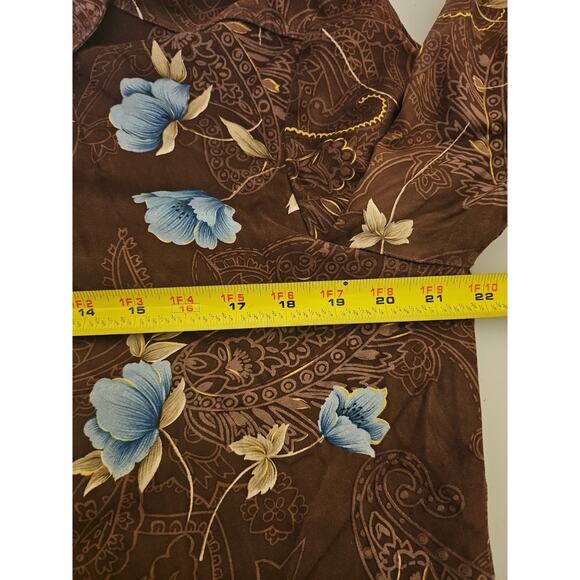 Jamaica Bay Women's Size Large Petite Floral‎ Long Sleeve Button Up - Picture 7 of 7